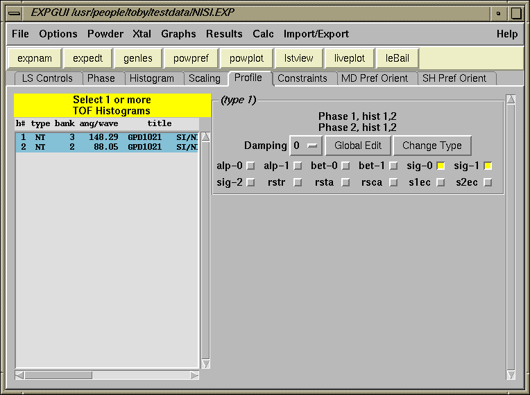 EXPGUI Screen snapshot