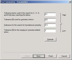 Find Symmetry - Parameters