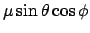 $\mu \sin\theta \cos \phi$
