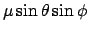 $ \mu \sin\theta \sin\phi$
