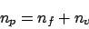 \begin{displaymath}n_p = n_f + n_v\end{displaymath}