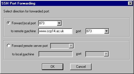 Telling Teraterm to forward/tunnel the FTP control port
