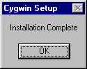 Cygwin install completed