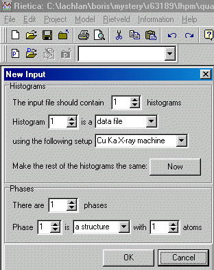 New input file screen