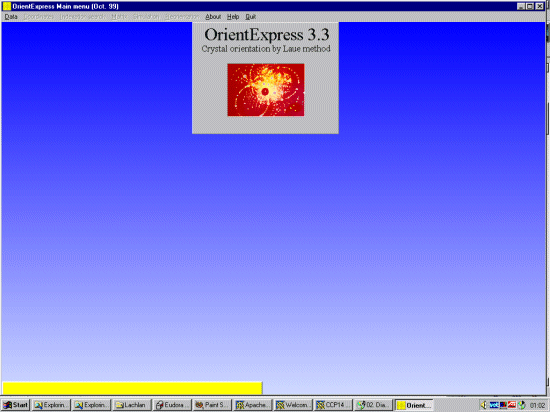 Initial OrientExpress Screen