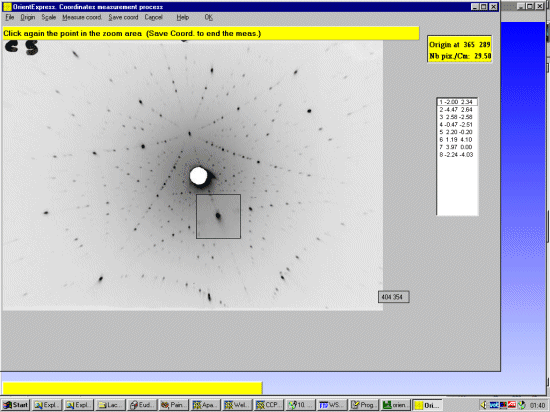 Selecting Laue Spots with the Mouse