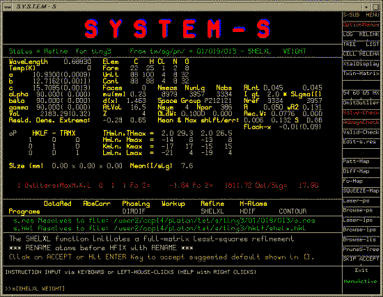 System S alternative menu options