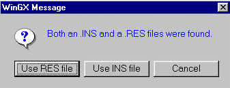 prompt to use the INS or RES file