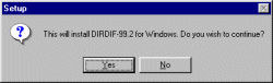 Win DIRDIF 99 install screen