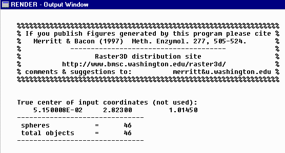 RENDER output Window